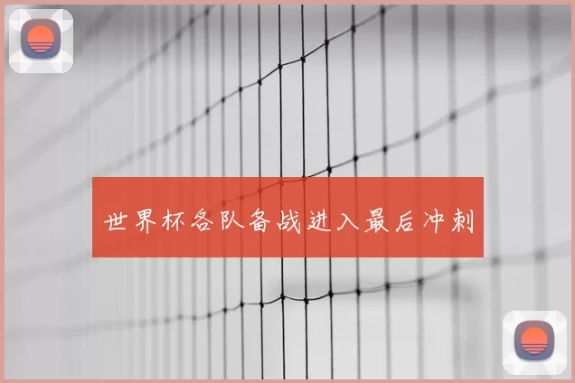 世界杯各队备战进入最后冲刺